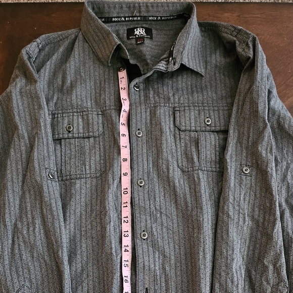 Rock & Republic Dark Gray Button Up Long-Sleeved Shirt - Picture 6 of 7